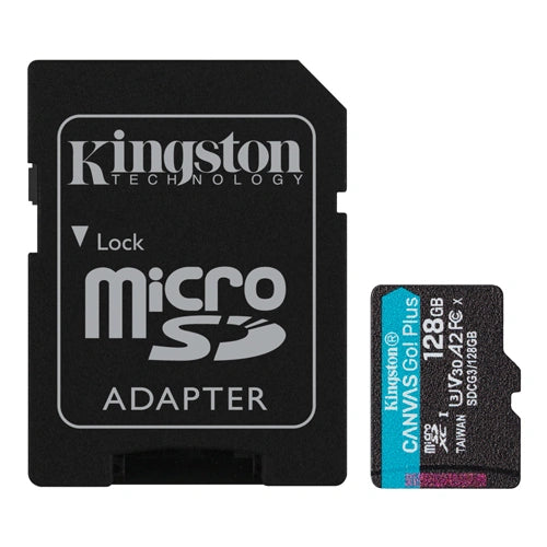 Kingston Canvas Go Plus microSD Memory Card 128GB with Adapter