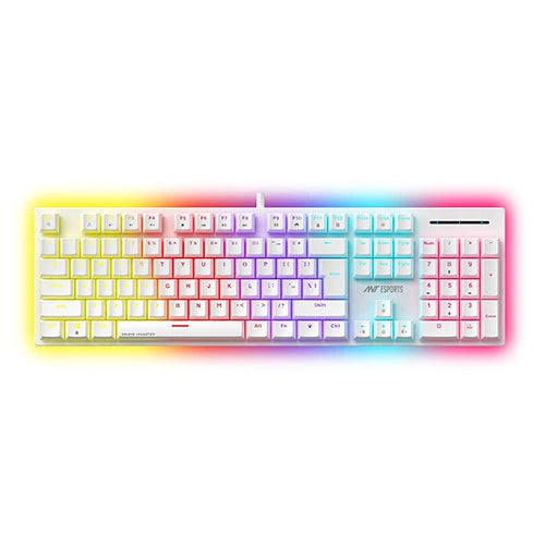Ant Esports MK3400 Pro V3 White Mechanical Gaming Keyboard with Red Switches