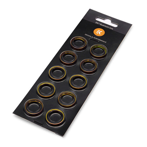 EK-Quantum Torque - Color Ring - 10-Pack HDC 16 - For 16mm Hard Tube Compression Fittings (Gold)
