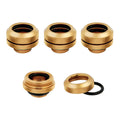 Corsair Hydro X Series XF Hardline 14mm OD Fitting Four Pack (Gold)