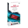 Kingston Dual USB Type A and Type C 1TB Portable SSD