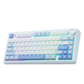 Aula F75 Wireless Tri Mode RGB 75 Percent Mechanical Gaming Sea Blue Keyboard With Graywood Switch