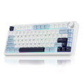 Aula F75 Wireless Tri Mode RGB 75 Percent Mechanical Gaming White and Blue Keyboard With Ice Vein Switch