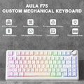 Aula F75 Wireless Tri Mode RGB 75 Percent Mechanical White Gaming Keyboard With Star Vector Switch