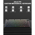 Aula F75 Side Engraved Keycaps Wireless Tri Mode RGB 75 Percent Mechanical Gaming Gradient Gray Keyboard With Reaper Switch