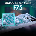 Aula F75 Wireless Tri Mode RGB 75 Percent Mechanical Gaming White and Blue Keyboard With Ice Vein Switch