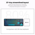 Aula F87 Wireless Tri Mode RGB Mechanical Gaming Blue and Cyan Keyboard With Graywood V4 Switch