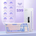 Aula S99 Tri-Mode Membrane Wireless Blue and White Gaming Keyboard