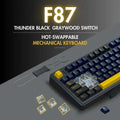 Aula F87 Wireless Tri Mode RGB Mechanical Gaming Thunder Black Keyboard With Graywood Switch