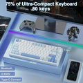 Aula F75 Wireless Tri Mode RGB 75 Percent Mechanical Gaming Sea Blue Keyboard With Graywood Switch