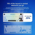 Aula F75 Max Wireless Tri Mode RGB 75 Percent Mechanical Gaming Ice Blue Keyboard With Reaper Switch