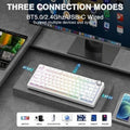 Aula F75 Wireless Tri Mode RGB 75 Percent Mechanical White Gaming Keyboard With Star Vector Switch