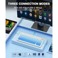 Aula F75 Side Engraved Keycaps Wireless Tri Mode RGB 75 Percent Mechanical Gaming Gradient Blue Keyboard With Star Vector Switch