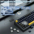Aula F75 Wireless Tri Mode RGB 75 Percent Mechanical Gaming Thunder Black Keyboard With Graywood Switch