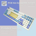 Aula F99 Tri Mode Wireless RGB Mechanical Gaming Blue White Keyboard With Crescent Switch