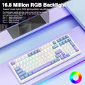 Aula F99 Tri Mode Wireless RGB Mechanical Gaming Blue White Keyboard With Crescent Switch