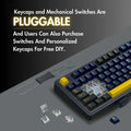 Aula F87 Wireless Tri Mode RGB Mechanical Gaming Thunder Black Keyboard With Graywood Switch
