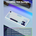 Aula F75 Wireless Tri Mode RGB 75 Percent Mechanical Gaming White and Blue Keyboard With Ice Vein Switch