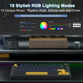 Aula F75 Wireless Tri Mode RGB 75 Percent Mechanical Gaming Thunder Black Keyboard With Graywood Switch