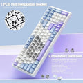 Aula F99 Tri Mode RGB Mechanical Gaming Blue White Keyboard with Graywood Switches