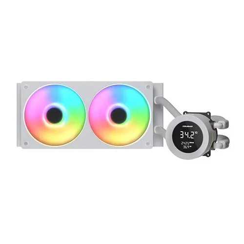 Cougar Poseidon Vistek 240mm ARGB White CPU Liquid Cooler with Digital Display