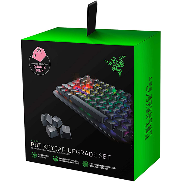 Razer PBT Keycap + Coiled Cable Upgrade Set - Quartz Pink